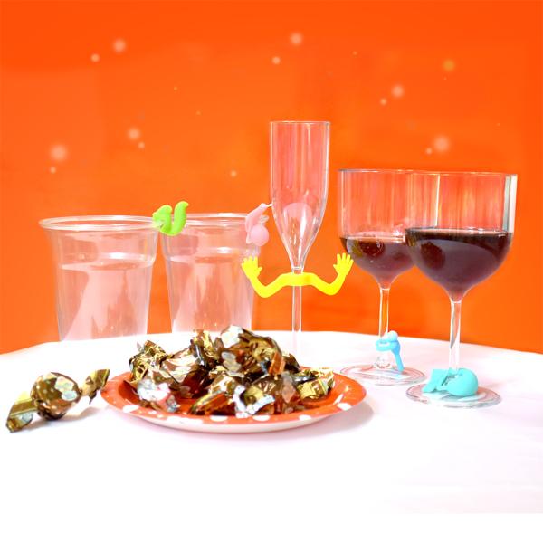 自分のグラスに付ければ迷わない、コップ・グラスの飾り。ポケットに入れておきたい。 グラス飾り マイグ...