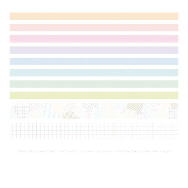 アンニュイカラーのおしゃれなマスキングテープ。統一感のある10本セット。