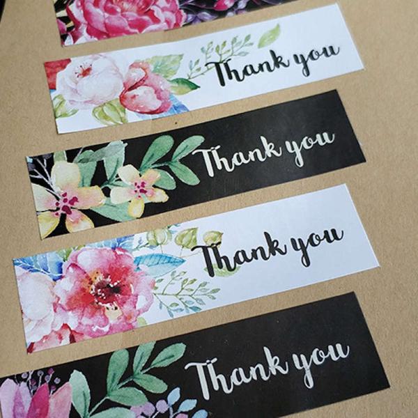 2シート10枚。花柄の長方形ラッピングシール。母の日、結婚式のラッピングに添えて。 母の日 父の日 ...