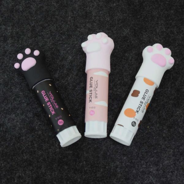 1個-スティックのり用の肉球キャップカバー。使い終わっても使いまわせる。のり付き。 ねこ かわいい ...