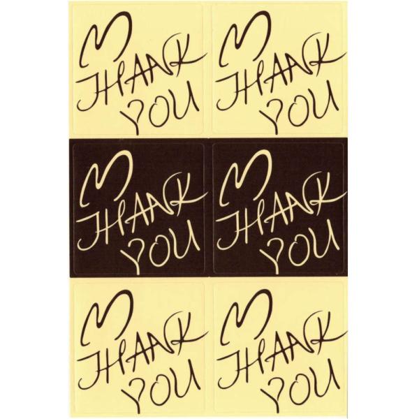 まるでハンバーガショップのようなポップなTHANK YOUシール。ハート入り。 ギフトシール ラッピ...