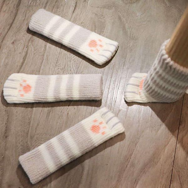 はかせるとまるで猫。音・傷防止の椅子の猫足ソックス。1脚セット。 かわいい 防音 防傷 騒音