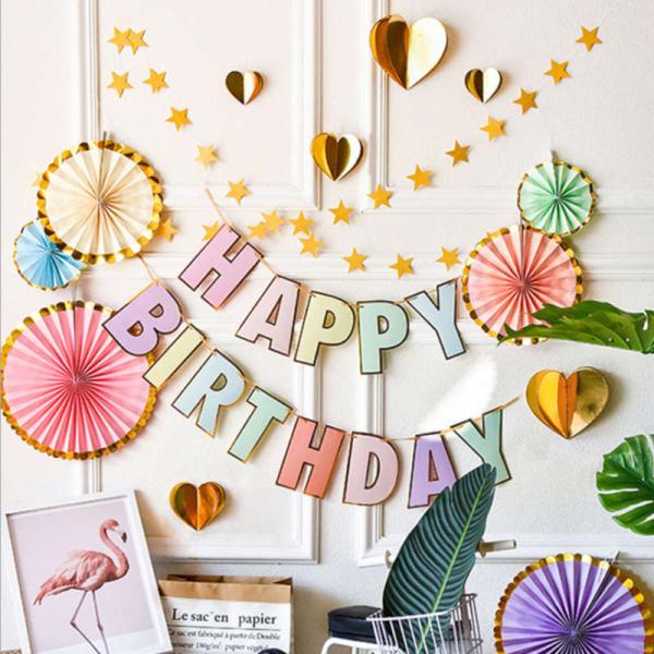 誕生日パーティーの空間が一気に華やかになるBIRTHDAYガーランド。happy birthday ...