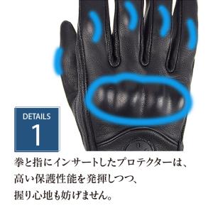 バイクグローブ 本革 グローブ 秋 革 バイク...の詳細画像2