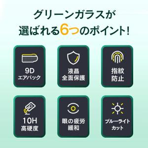 iPhone グリーンガラスフィルム ブルーラ...の詳細画像2