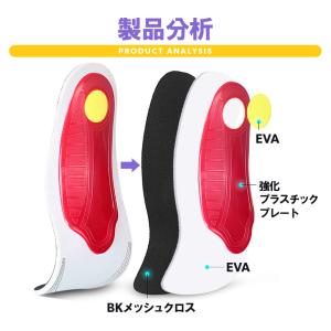 インソール ハイアーチ 衝撃吸収 中敷 靴 ス...の詳細画像3