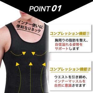 加圧シャツ メンズ タンクトップ ダイエット ...の詳細画像4