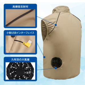 ファン付きウェア ベスト 空調作業服 ブルゾン...の詳細画像5