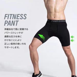 コンプレッションタイツ ハーフ スパッツ メン...の詳細画像3