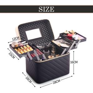 メイクボックス 鏡付き 大容量 持ち運び 横開...の詳細画像4