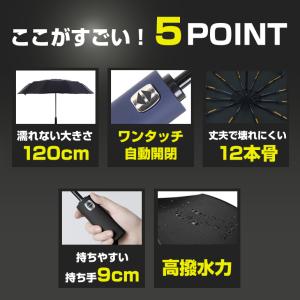 日傘 折り畳み傘 12本骨 120cm 撥水 ...の詳細画像2