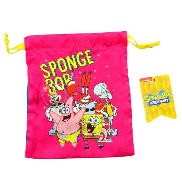 リボン巾着　スポンジボブ　みんな