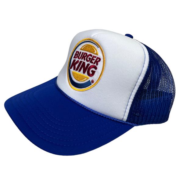 アメカジメッシュキャップ★MESH CAP★BURGER KING LOGO WHITE×ROYAL...