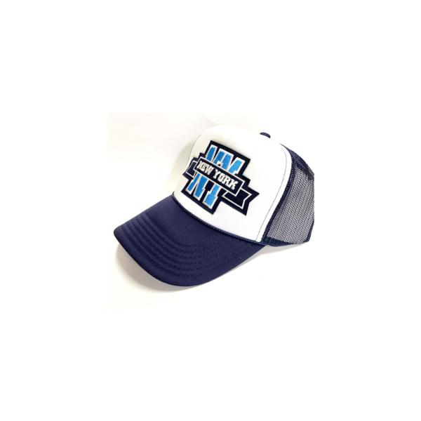 アメカジメッシュキャップ　帽子★MESH CAP★N.Y. / NEW YORK★WHITE×NAV...