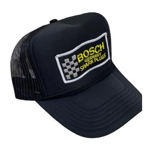 アメカジメッシュキャップ　帽子★MESH CAP★BOSCH LOGO★ALL BLACK　ボッシュ...