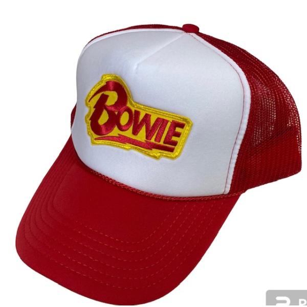 アメカジメッシュキャップ　帽子★MESH CAP★David Bowie★WHITE×RED　デビッ...