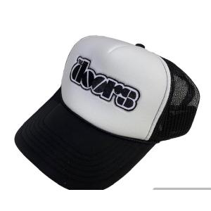 アメカジメッシュキャップ　帽子★MESH CAP★THE Doors / LOGO★WHITE×BL...