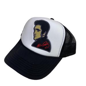 アメカジメッシュキャップ　帽子★MESH CAP★ELVIS★WHITE×BLACK　エルビス　ホワ...