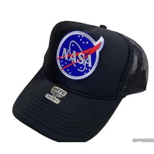 アメカジメッシュキャップ　帽子★MESH CAP★NASA / LOGO★ALL BLACK　ナサ　...