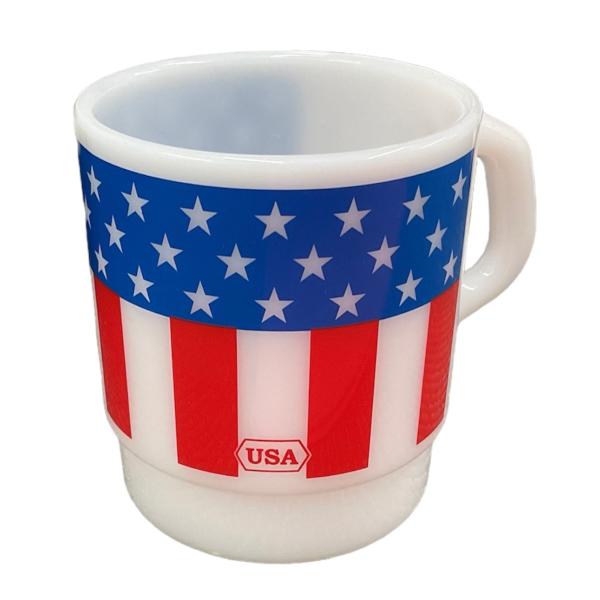 MILKY STACKING MUG / USA 　ミルキースタッキングマグ　アメリカ国旗　ホワイト...