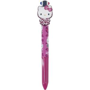 サンリオキャラクターズ マスコット付き4色ボールペン ハートレオパード ペン　ヒョウ柄　ギャル　GA...