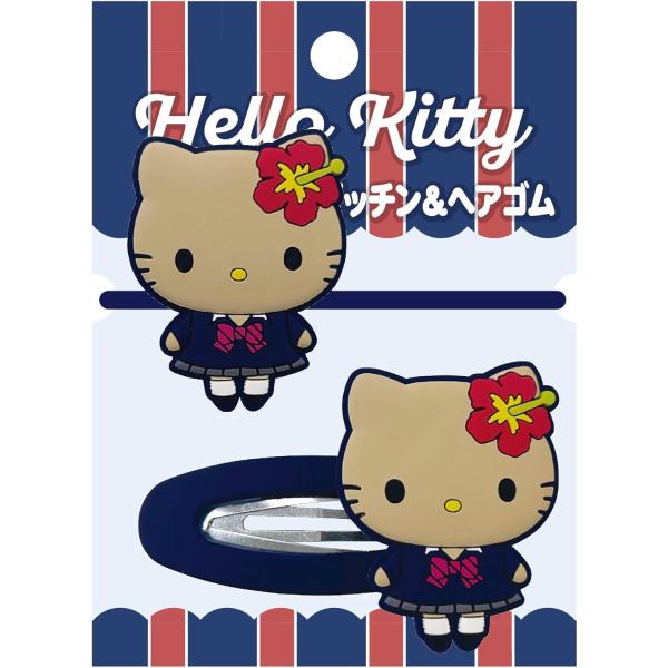 サンリオ ぎゃるりーぬ 平成 パッチン&amp;ヘアゴム ブレザー マスコット　日焼けキティ　ハイビスカス　...