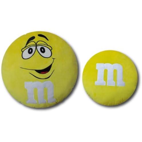 【M&amp;M's】エムアンドエムクッション 並行輸入 アメリカン雑貨アメリカ雑貨 (Yellow)