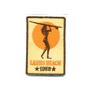 輸入ワッペン☆LADIES BEACH 1988☆サーフ系ワッペン レディースビーチ