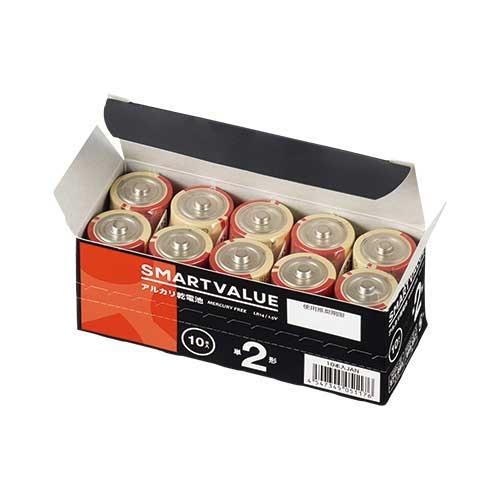 仕様推奨期限10年の高性能アルカリ乾電池II 単2×10本 N222J-2P-5 国内生産品 J88...