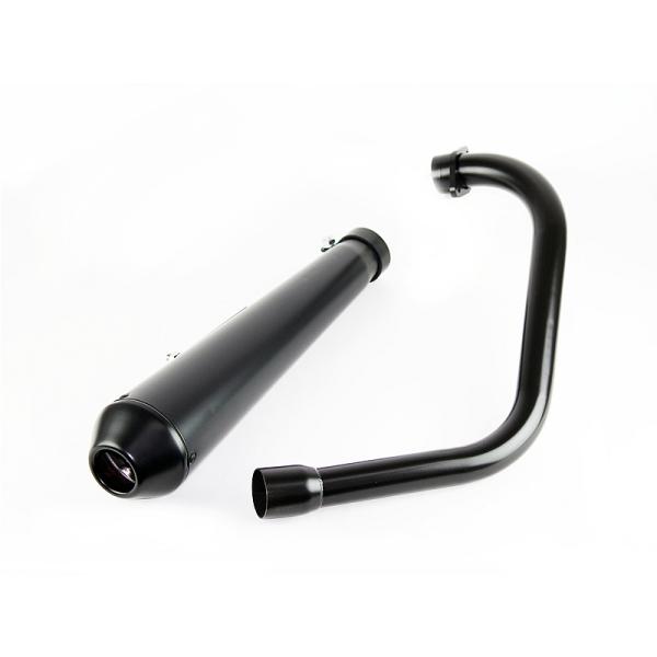 AJS Cadwell125専用リバースコーンフルEXマフラー(ブラック)キャブ用