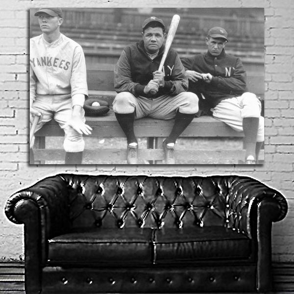 ベーブ ルース ポスター ボード パネル フレーム 75x50cm ヤンキース 野球 写真 アート ...