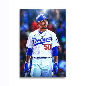 ドジャース ムーキー ベッツ ポスター ボード パネル フレーム 75x50cm 野球 MLB ロサンゼルス 海外 グッズ 絵 雑貨 写真 フォト Betts 1