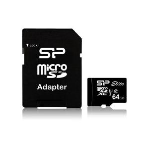 シリコンパワー Elite　UHS-1　microSDXC　64GB (SDカードアダプター付) SPJ064GMSDEU1｜arrwoss