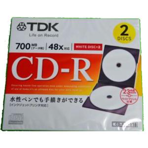 ★TDK CD-R80PWD2A-D　データ用CD-R 2枚組 ホワイト｜arrwoss