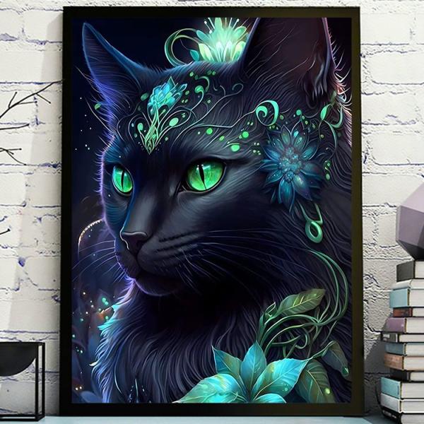ダイヤモンドアート キット 黒猫 ねこ 猫 動物 ビーズ絵画 人気 やり方簡単 DIY 手作り 大人...