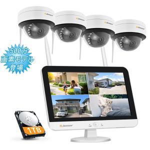 JENNOV 防犯カメラ ワイヤレス 屋外 500万画素 4台セット モニター付き