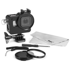 GoPro Hero 6 5 ケース アルミ合金保護ケース 衝撃吸収 高級感 52mm UVレンズフィルター 三脚マウント レンズカバーなど付属