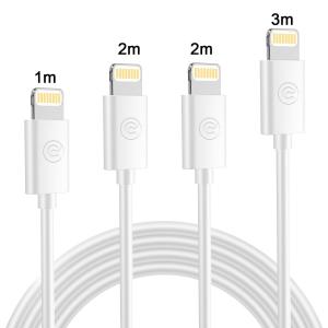 ライトニングケーブル 4本セット 1M+2M+2M+3M iPhone 急速充電 USBデータ転送対応 高耐久素材