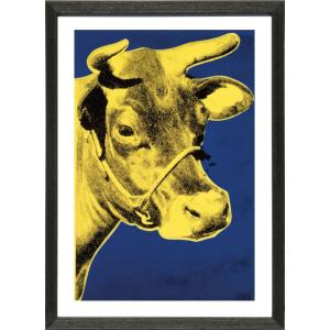 アートパネル アートポスター 超激得sale 絵画 インテリア 壁掛け タペストリー アートフレーム ウォールアート Blueamp Yellow アンディー ウォーホル ポップアート Cow