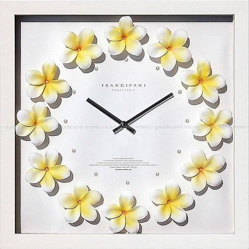壁掛け時計 ウォールクロック プルメリアクロック 電波時計ではない オシャレ 北欧 おしゃれ シンプ...