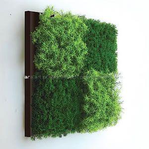 人工観葉植物の壁掛け リーフアートパネル ウォールグリーン 4A ブラウン