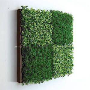 人工観葉植物の壁掛け リーフアートパネル ウォールグリーン 4C ブラウン