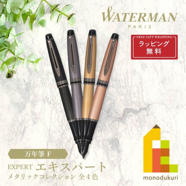 【ラッピング無料】WATERMAN(ウォーターマン) エキスパート 万年筆 F  【メタリックブラッ...