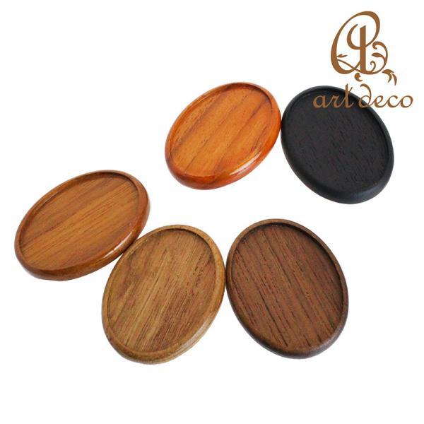 ブローチ コサージュ 木製 楕円 1個 45mm×35mm アクセサリー パーツ ハンドメイド 材料...