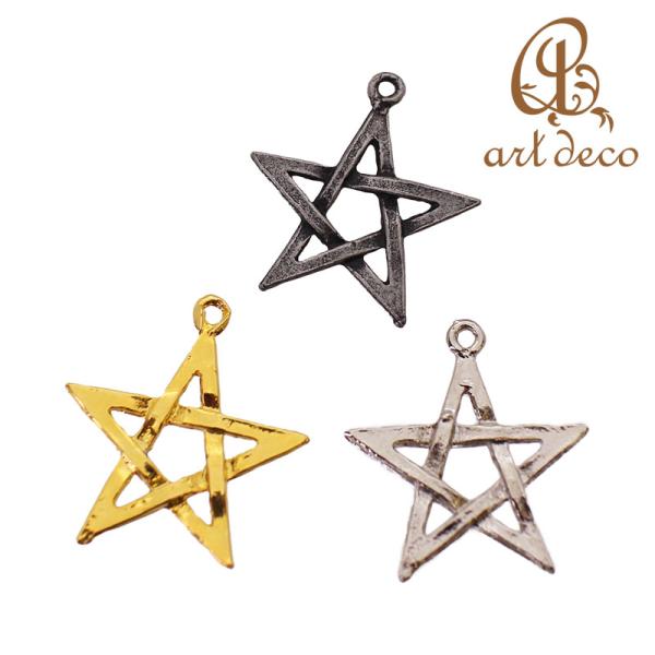 チャーム ペンダント キーホルダー 星型 スター 10個 22mm×20mm アクセサリー パーツ ...