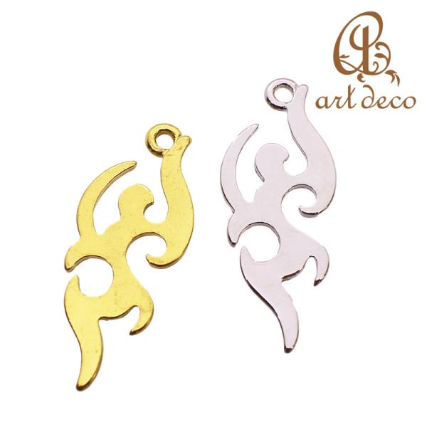 チャーム キーホルダー ペンダント 雷 炎 10個 37mm×15mm アクセサリー パーツ ハンド...