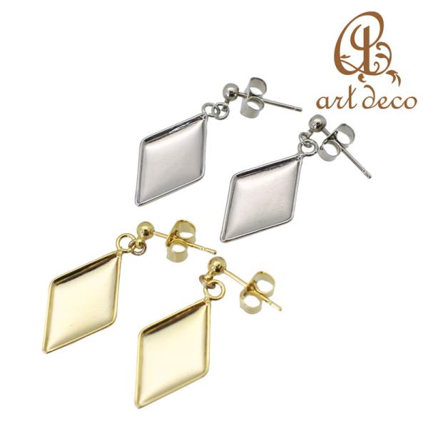 ピアス ひし形 10ペア 17.5mm×10.5mm アクセサリー パーツ ハンドメイド 材料 卸 ...
