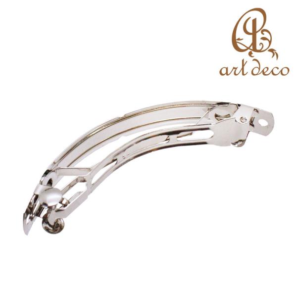 バレッタ 髪留め ヘア金具 アール付き 10個 11mm幅 全長80mm アクセサリー パーツ ハン...