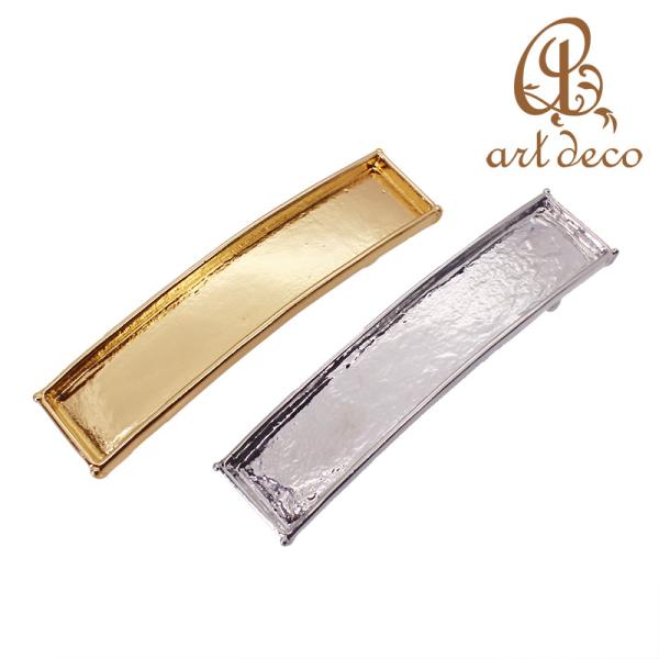 バレッタ 髪留め ヘア金具 粘土土台 スクエア 四角 1個 18.5mm×80mm アクセサリー パ...