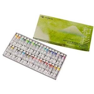 クサカベ透明水彩絵具 24色セット NW-24（2号チューブ5ml） : 額縁